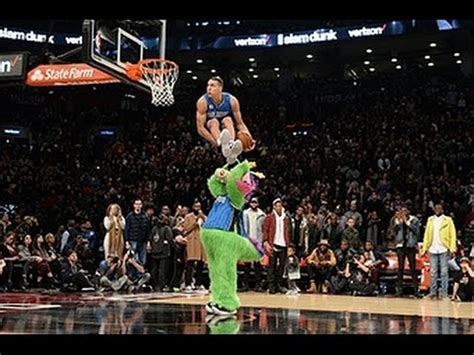 Mascot gets dunked on by aaron gordon